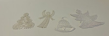 vintage handmade set of 4 pc fine crochet white lace starched christmas ornament