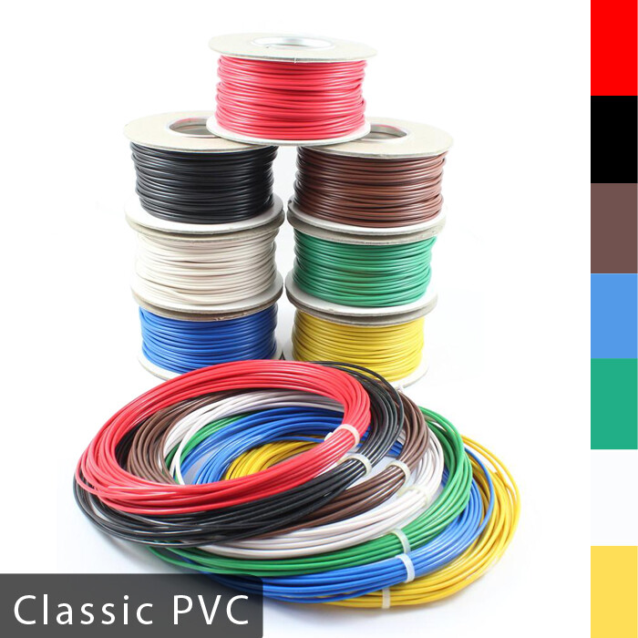 Automotive Classic PVC Thick Single Core Stranded Cable 12v 24v Wire 7 Colours