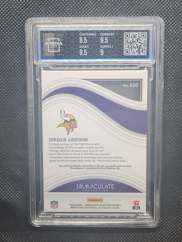 2023 Immaculate Jordan Addison RC 2 Color RPA /99 Arena 9/10 - Picture 2 of 2