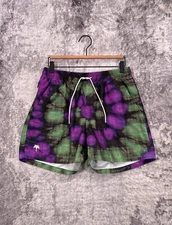 OAS Swim Trunks Medium Mens Plaid Tie Dye Lined Shorts
