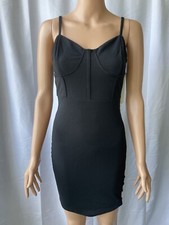 ALMOST FAMOUS Juniors Chain Detail Bodycon Dress Black MEDIUM NEW