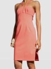 195 Aidan Mattox Women's Pink Cutout Halter Dress Size 6