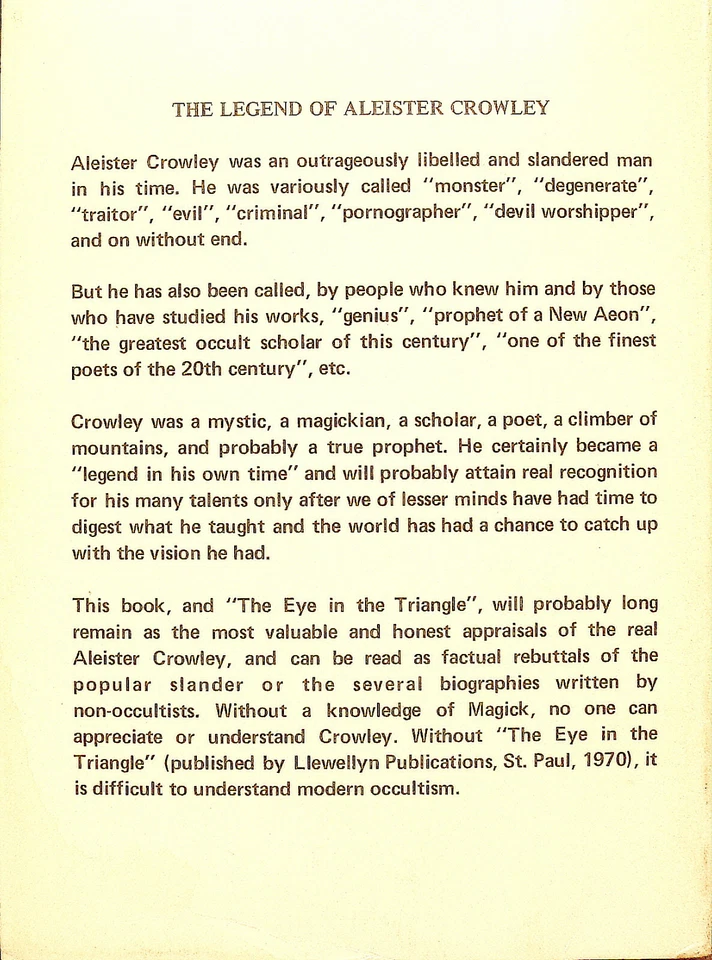 Aleister Crowley - The Legend - 1970, Revised And Enlarged - PB First Edition Foto 2 de 4