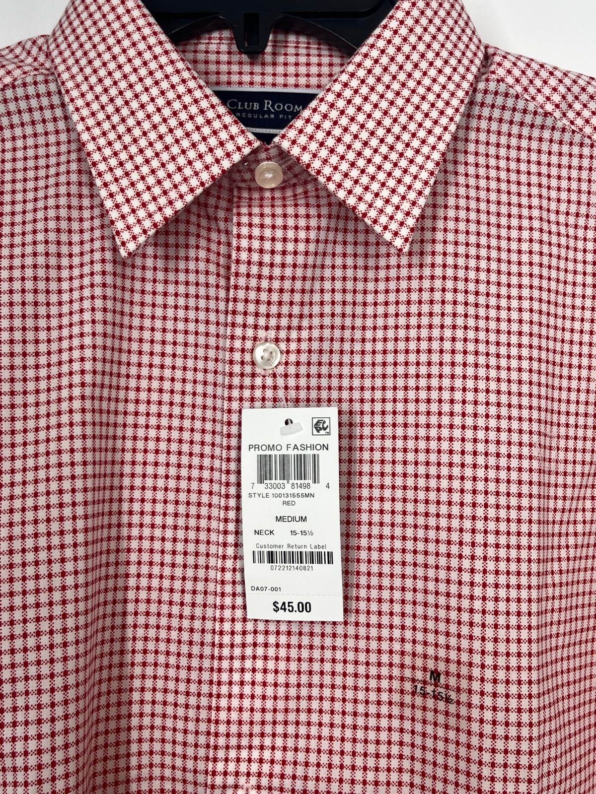 NWT Macy's Club Room Regular Fit Men's Dress Shirt Long Sleeve Spread ...