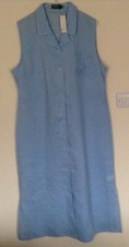 Blue Linen Dress, Magnetic, 2XL