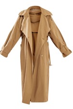 Plt Beige Hooded Oversized Trench Coat Size 10 Bnwt