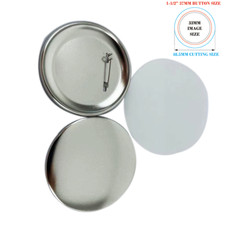100 pcs/Pack 1-1/2" 37mm Metal Pin Back Button Metal Bottom for Badge Machine