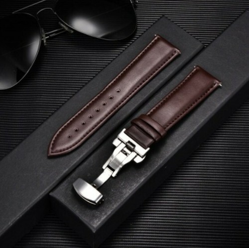 Bracelet Montre Cuir Rallye Style Racing - Bleu, Noir, Marron, Beige, Largeurs 18 à 24 Mm, Pour Homme