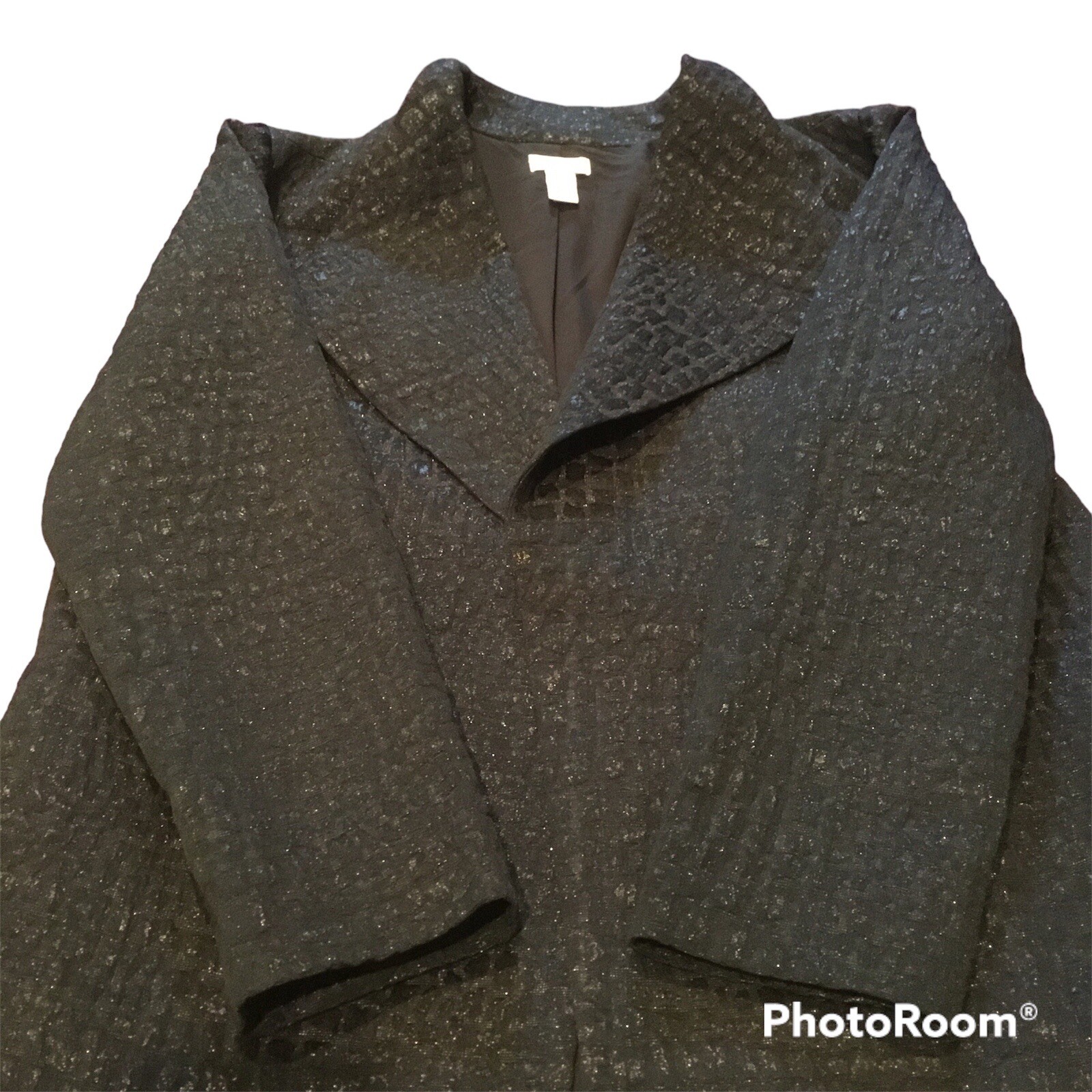 Chico’s Black Collared Open Front Jacket Blazer W… - image 6