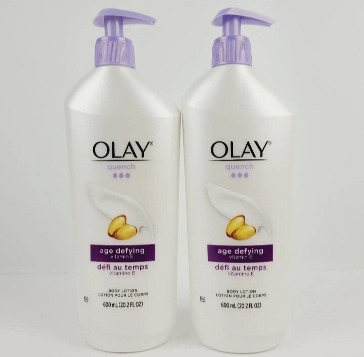 2x Olay Quench Age Defying Vitamin E Body Lotion Jumbo 20.2 fl oz 600ml