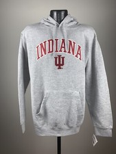 Men's Genuine Stuff Indiana Hoosiers University Cotton Sweatshirt Hoodie Medium