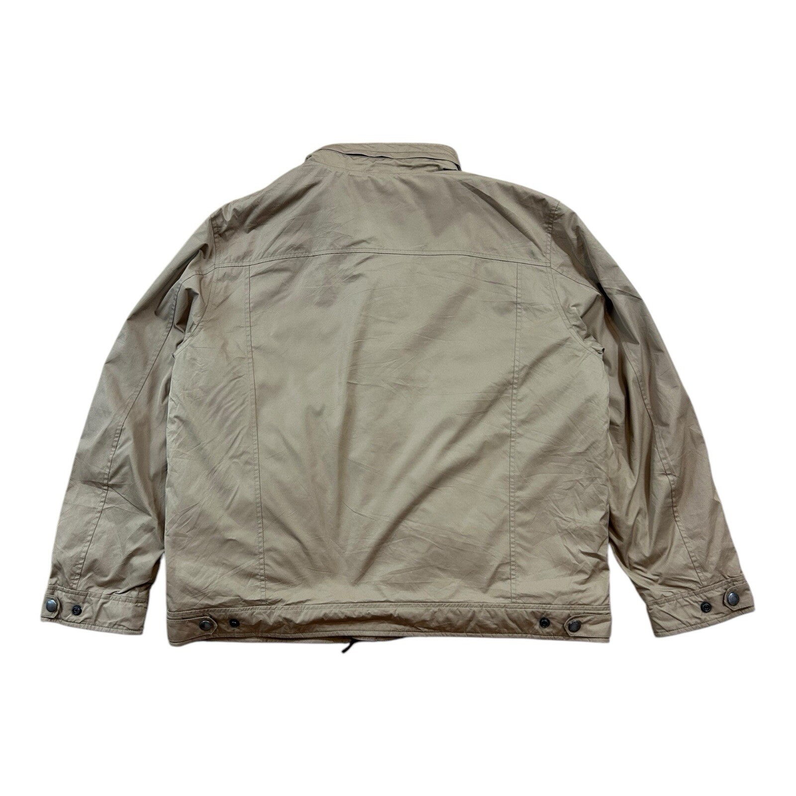 Polo Ralph Lauren Giacca Nylon Beige Piccolo Pony Cappuccio Cerniera Vintage Uomo Xl