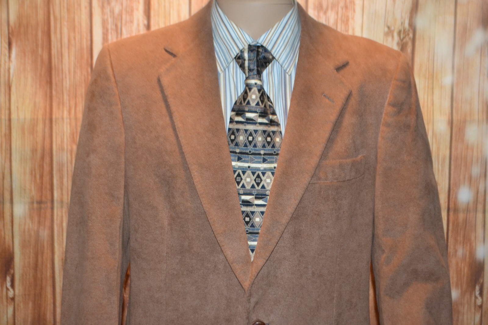 Valentino Uomo Men Leather Suede 2 Wooden Front Button Blazer Sz 40R thumbnail 3