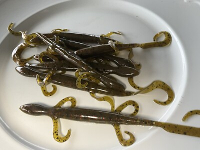 6  Bass Lizard Green Pumpkin/red Flake  100 Ct  40.00 Free Shipping