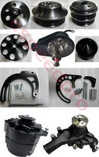 Black Small Block Chevy Serpentine System ALL INCLUSIVE 283 302 350 400 SBC Kit
