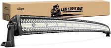 Nilight 50 Inch LED Light Bar Curved Triple Row Spot Flood Combo LED Work Light
