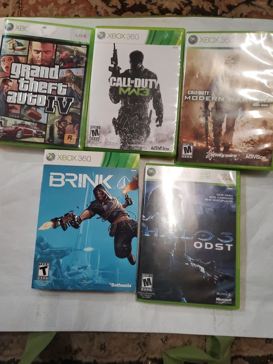 Xbox360 Games Bundle Grand Theft 4 Brink Halo3 Modern Warfare Call