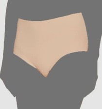 Commando Women's Beige Solid High Rise Brief Panty Size L/XL