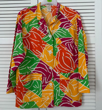 Guy Laroche Vintage 1970’s French Jacket Work Coat Multicolour Bright Print 14