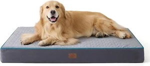Bedsure Lit de chien orthopédique pour les grands chiens supplémentaires - XL Mousse mémoire, 2-Layer Épaisseur