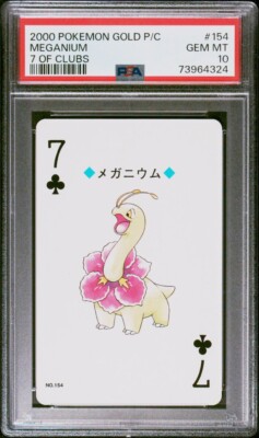 2000 Pokemon Gold Playing Card #154 Meganium 7 of Clubs PSA 10 | eBay