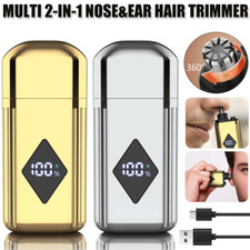 Portable Electric Nose Hair Trimmer for Men, Waterproof USB Rechargeable W/Dust