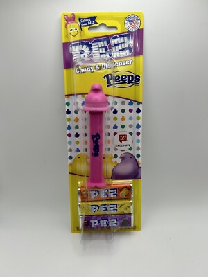 New PEZ Easter PEEPS Dispenser Pink Mint on Card labeled Walgreens Exclusive