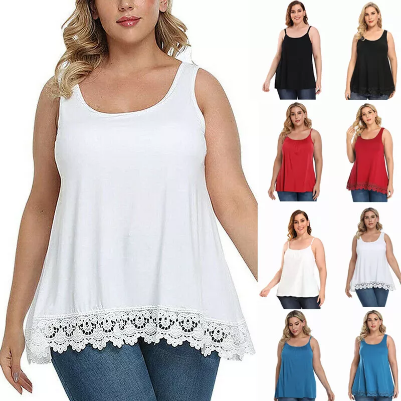 Plus Size Tank Tops Womens Loose Cami Spaghetti Strap Blouses with Built in  Bra