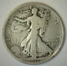 1917 D Walking Liberty Silver Half Dollar Obverse 50c VG US Type Coin Very Good