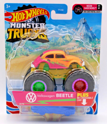 Hot Wheels 2021 Monster Trucks  Neon Shockers 03/07  Volkswagen Beetle 1:64th