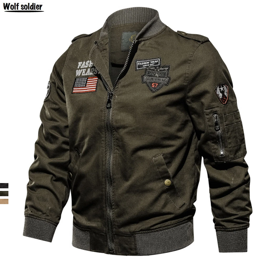 US Army Mens Bomber Jacket Air Force Flight Jacket Military