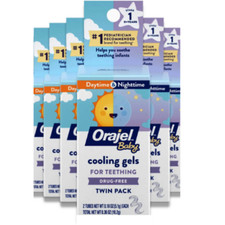 Orajel Non-Med Baby Teething Day  Night Cooling Gels Twin Pack 0.36 Pack Of 6 