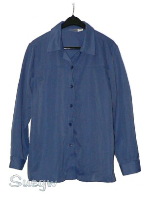Leon Levin, Long Sleeve, Blue Shirt    100% Microfiber Polyester - Size Large