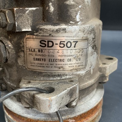 (絶版　希少)SANDEN SD-507 エアコンコンプレッサー　新品 Sanden SD-507 A/C Compressor w/ 2 Groove Clutch Pulley R-12 Made