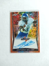 2018 LEAF FLASH ANTHONY MILLER ORANGE SPARKLE SSP ROOKIE ON CARD AUTO /10