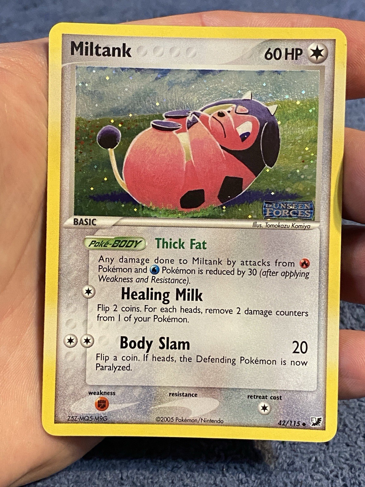 Miltank 42/115 Unseen Forces Reverse Holo Stamped Card NM Condition