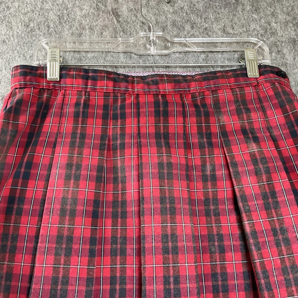 Tommy Hilfiger Skirt Womens Large Red Plaid Upcycled Artsy Art to Wear Preppy - Image 2 of 4