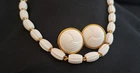 Vintage MONET Costume Jewelry Lot White Textured Earrings Necklace Married Set