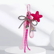Trendy Bag Hanging Charm Bowknot Star Key Ring Versatile Keychain Pendant
