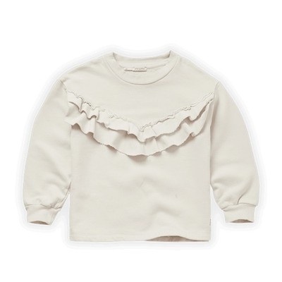 NWT Sproet & Sprout Girl's Ivory Ruffled Organic Cotton Sweatshirt Top, Sz 12Y