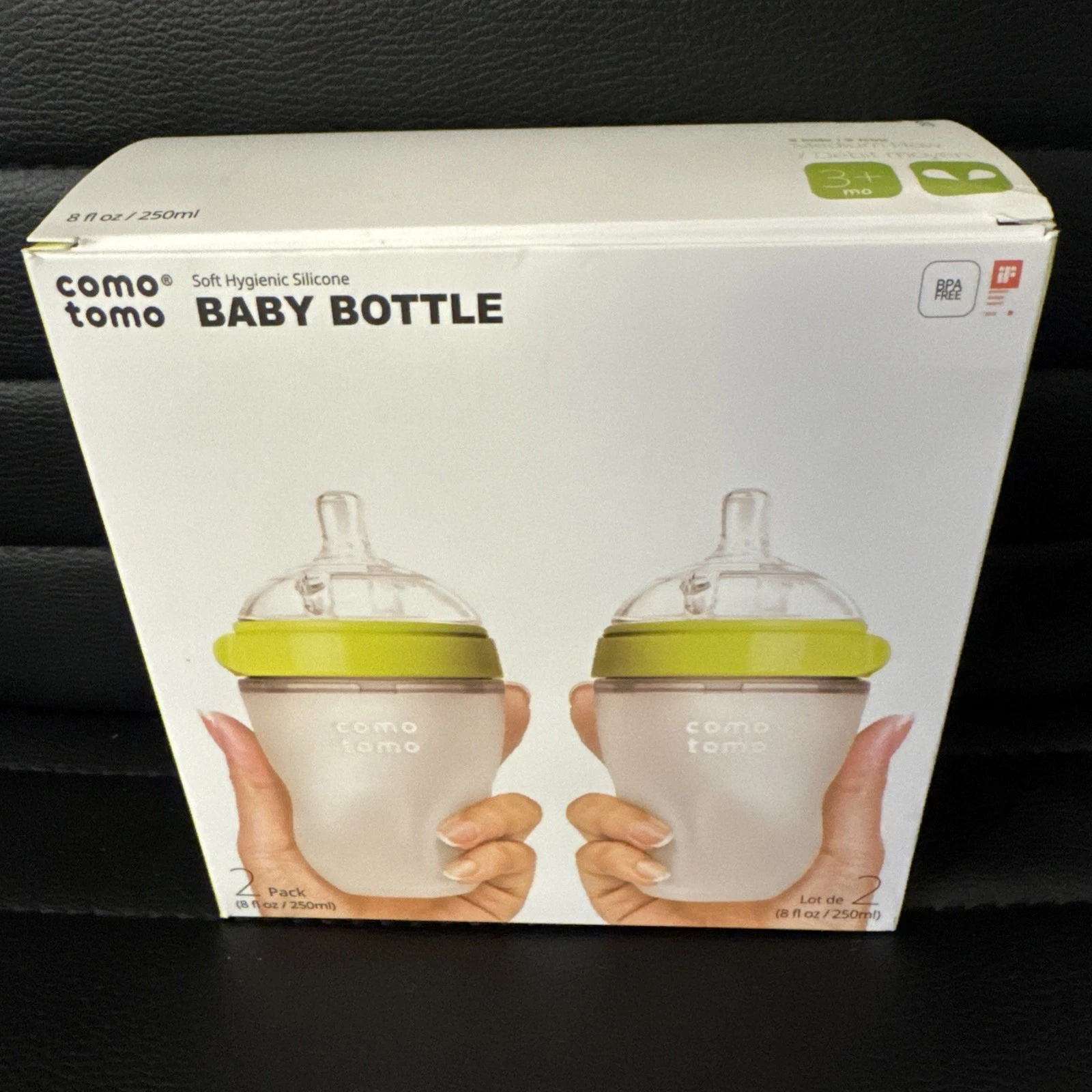 Comotomo Baby Bottle, Green, 8 Ounce (2 Count)