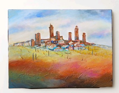 San Gimignano   Original Oil Painting on Canvas by Bernhard Gerner   60 x 80 cm
