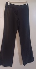 Express Design Studio Black Women's Flat Front Dress Pants Zip Button Regular