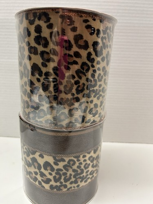 #ad #ad Premium Ribbon Animal Print 5quot; Wide Ribbon Lot 2 Sams Club 25 Yards Brown Wired $36.99