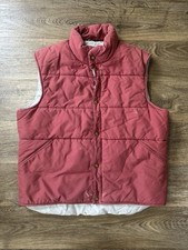 Vintage L.L. Bean Vest Womens Red Maroon Goose Down Puffer Snap Outdoor