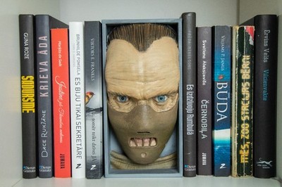 Hannibal Lecter Silence of the Lambs Inspired Bookend, Handcrafted Horror Decor