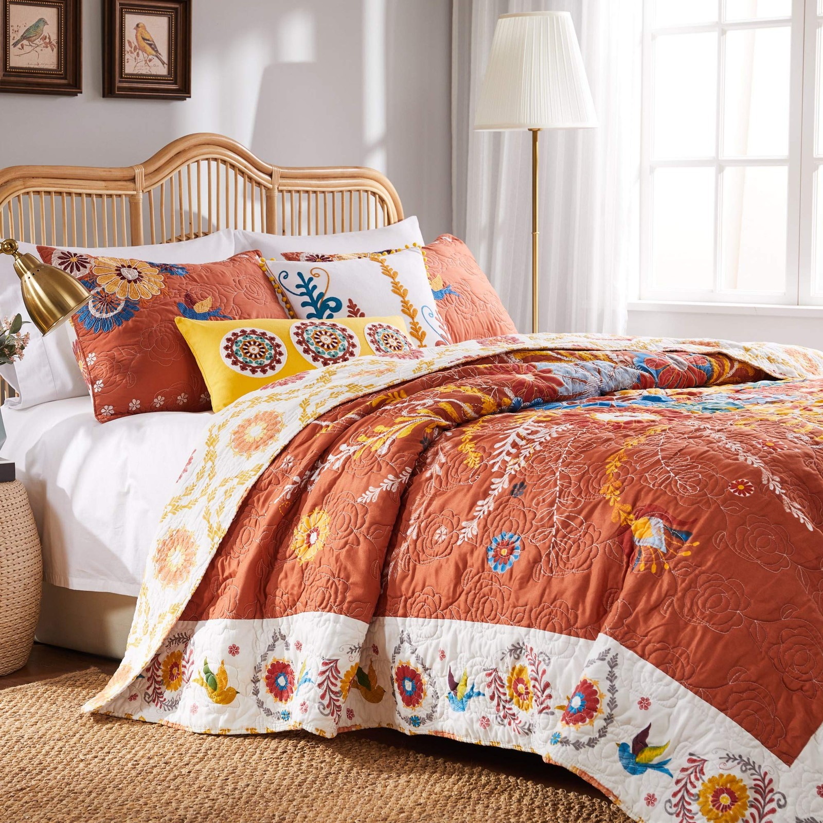 Greenland Home Barefoot Bungalow Topanga Quilt Set, 3-Piece 