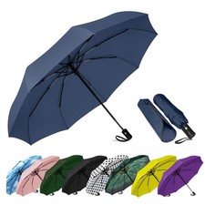 Windproof Travel Umbrella - Automatic Compact Folding Umbrella for Rain, Smal...