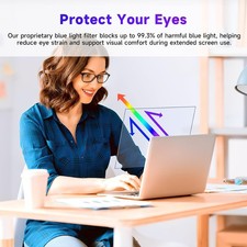 15.6-Inch Laptop Screen Protector - Blue Light Filter, HD Clear, Anti-Glare, 2 P