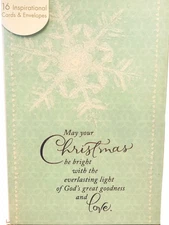 Dayspring 16 Snowflake Everlasting Light Christian Holiday Christmas Cards